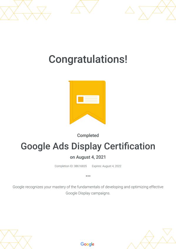 Google Ads Display Certification