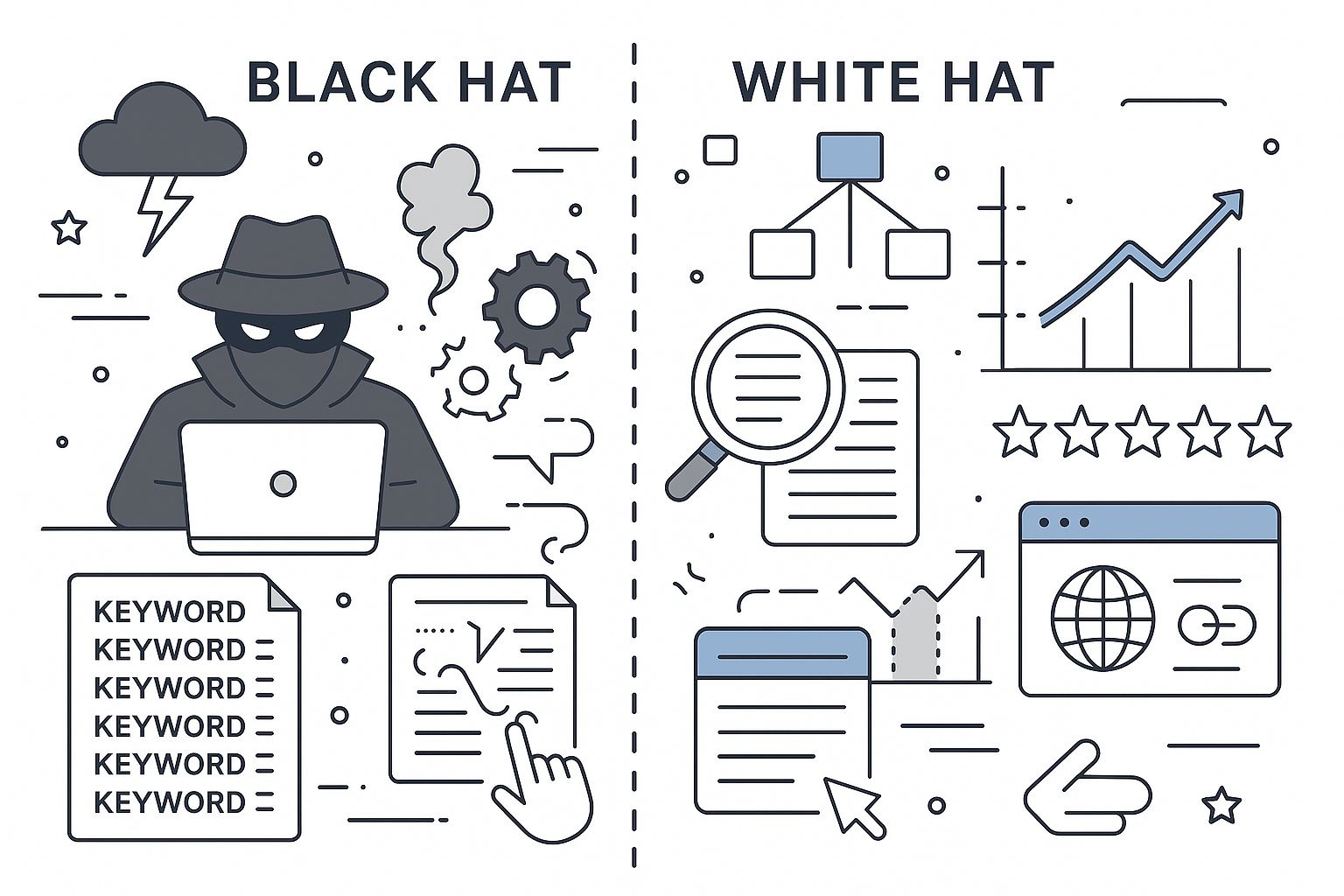 SEO 的黑帽与白帽手法的差异?